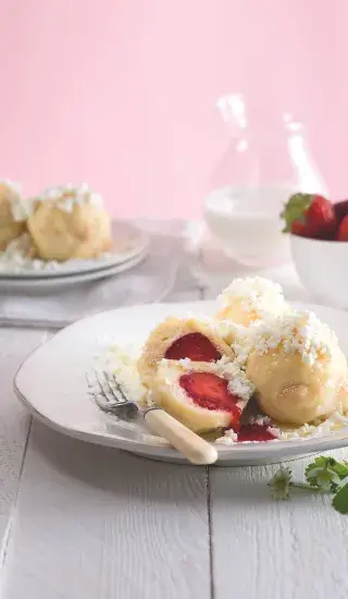 Tvarohové knedlíky s jahodami