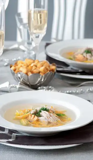 Jemná polévka z kapra