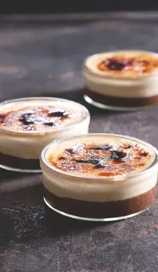Kávové crème brûlée s čokoládou