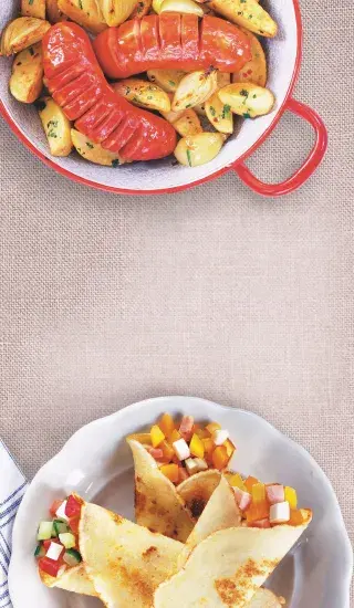 Slané palačinky se dvěma náplněmi