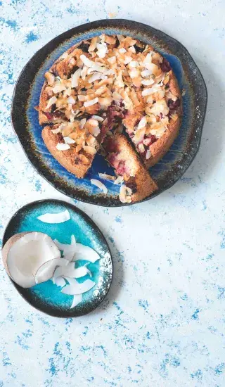 Kokosový koláč s ovocem