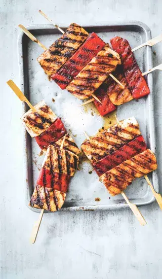 Halloumi špízy s melounem