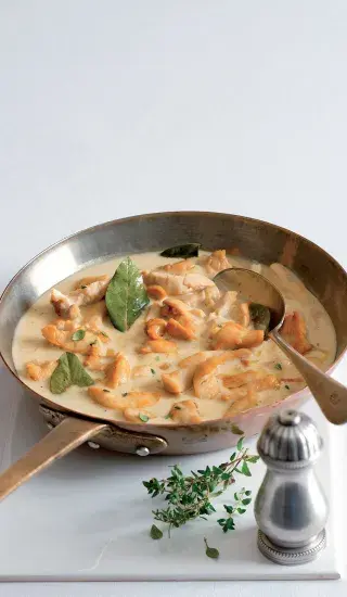 Krémové kuře na víně