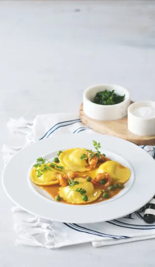 Girasoli s krevetovou náplní i omáčkou