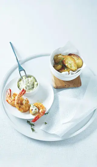 Krevety s olivovým aïoli