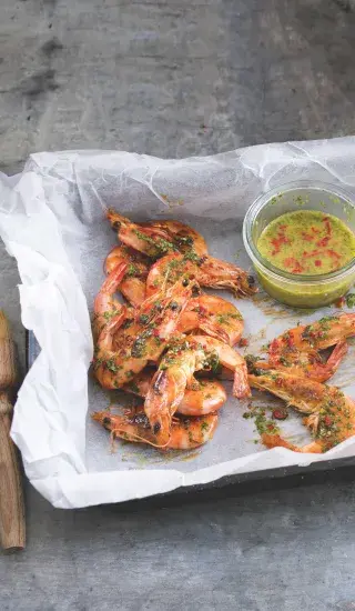 Mátovo-limetovo-medová marináda s krevetami