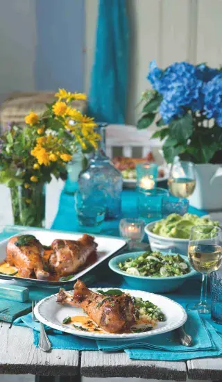 Krůtí stehna na šalvěji