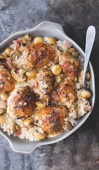 Kuře na žampionech