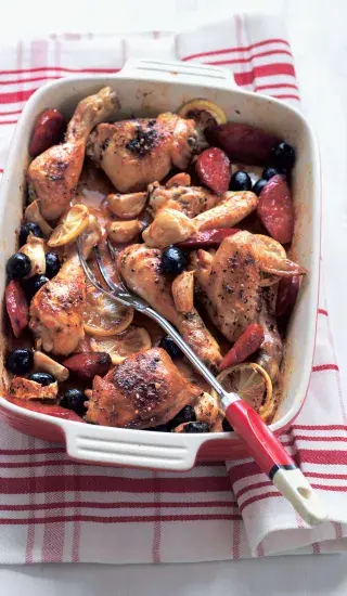 Kuře pečené na chorizu a citronech