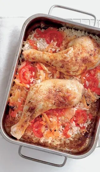 Kuře s bleskovým pilafem