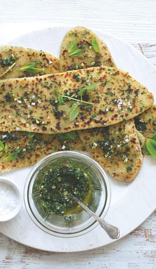 Křupavé placky & pesto z máty