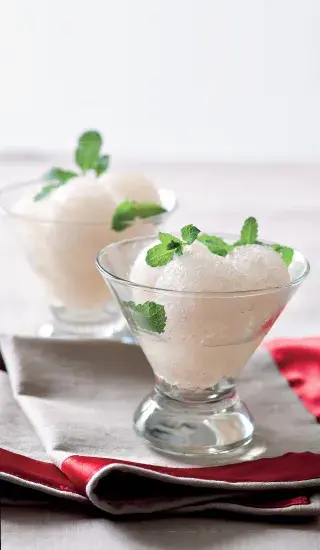 Mátový sorbet s jasmínovým čajem