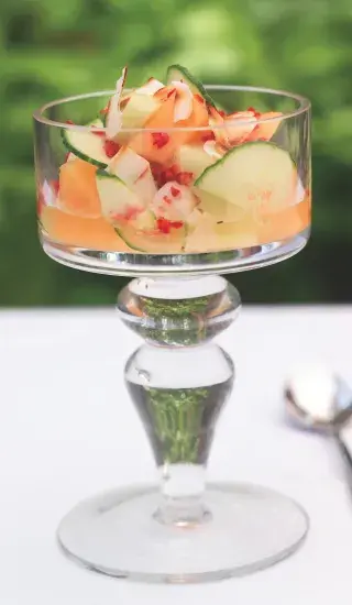 Melounový salát s limetkovou zálivkou