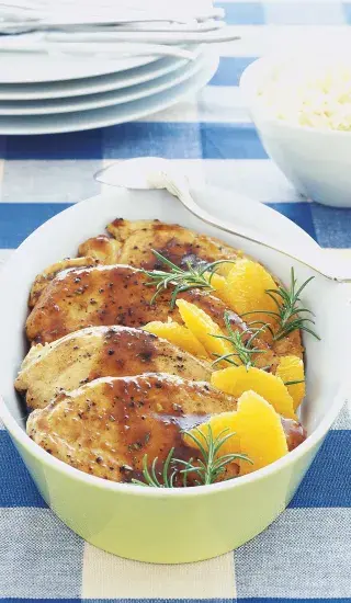 Kuře v pomerančích s rozmarýnem