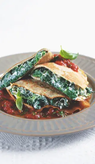 Palačinky plněné špenátem