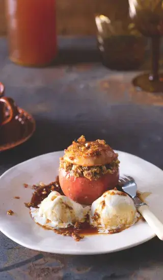 pečená jablka se zmrzlinou