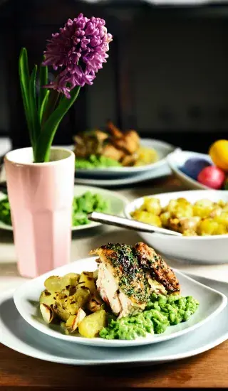 Pečené česnekové brambory