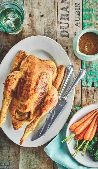 Pečené kuře s fenyklovo-rozmarýnovým máslem