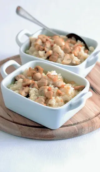 Pečené rizoto s houbami