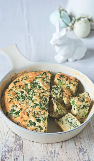 Pečený svítek s kerblíkem a zeleným chřestem