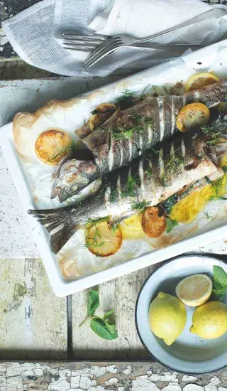 Pečený mořský vlk