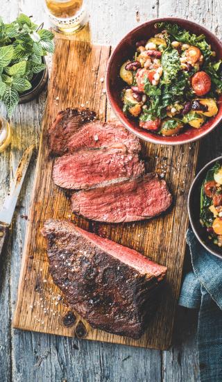 Picanha v cajunském koření s fazolovým salátem