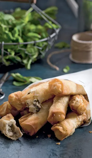 Křupavé prstíky s kozím sýrem a mátou