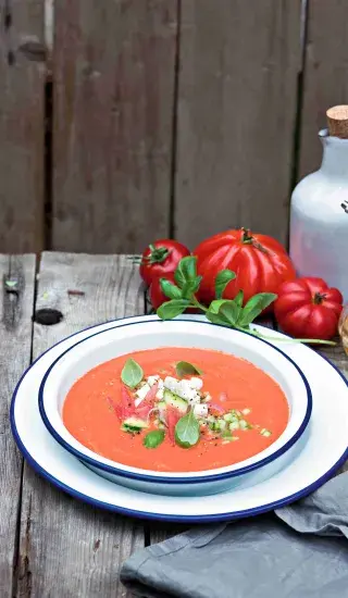 Rajčatovo-melounové gazpacho