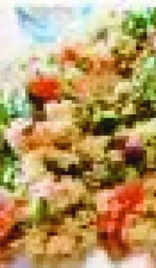 Zlaté krevety s ochuceným kuskusem