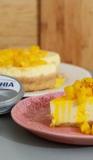 Hruškový cheescake so šafranom