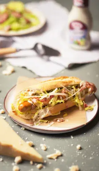 Caesar hot dog