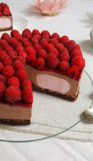Čokocheesecake s malinami
