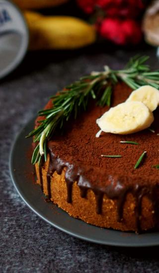 Banánový cheesecake s tvarohem