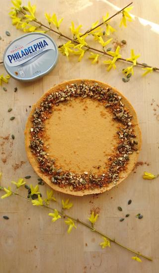 Spicy dýňový cheesecake s karamelovými sušenkami