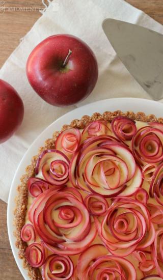 Apple Walnut Tart with Maple Custard