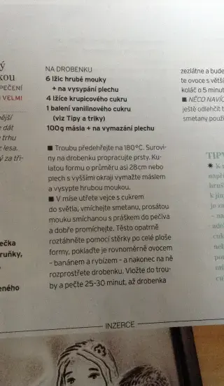 Ovocný koláč  s drobenkou