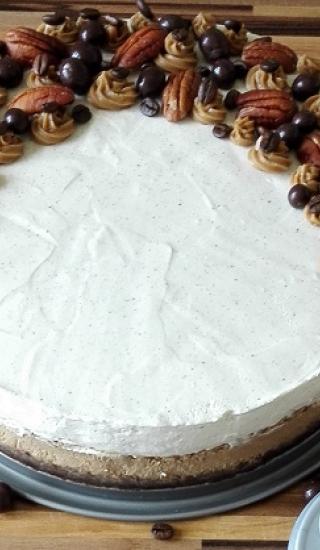 Dvouvrstvý espresso-vanilkový cheesecake