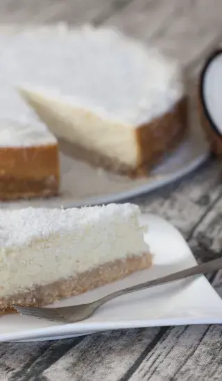 Kokosový cheesecake s bílou čokoládou