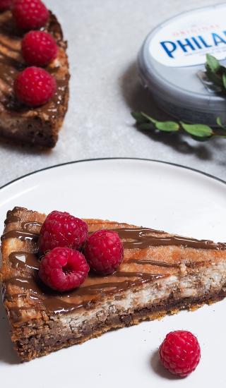 Dvojvrstvový čoko-kokosový cheesecake