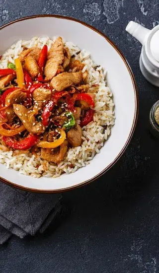 Kuřecí směs s rýží basmati