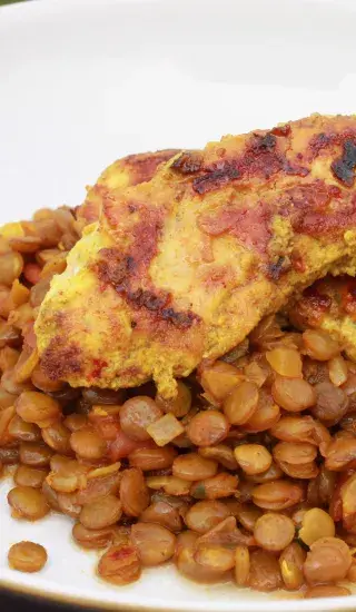 Čočka s kuřecím masem