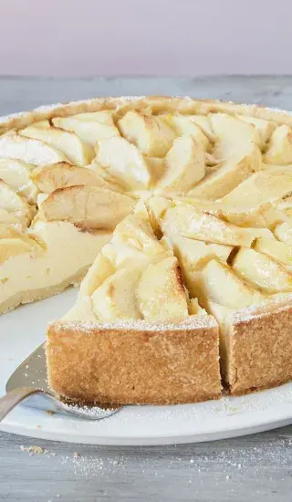 Jablečný koláč s tvarohem