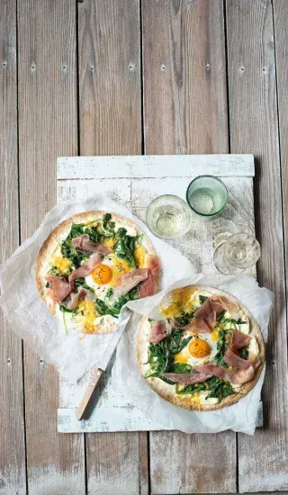 Blesková špenátová pizza
