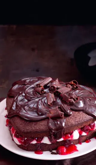 Čokoládové srdce s višněmi