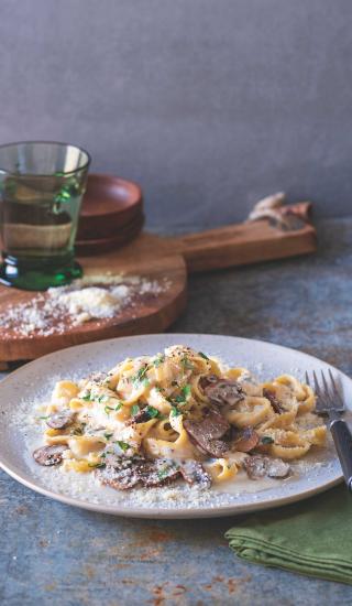 Citronové tagliatelle se žampiony