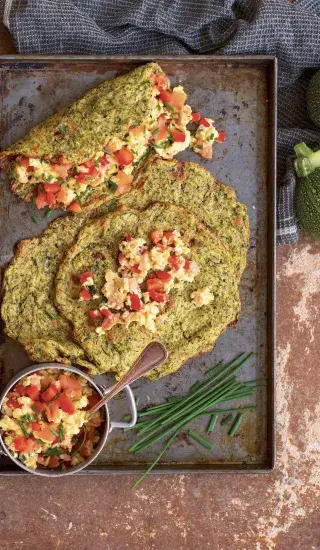 Cuketové placky s míchanými vejci