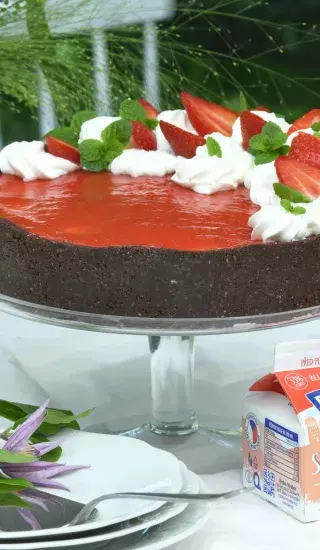 Jahodový cheesecake