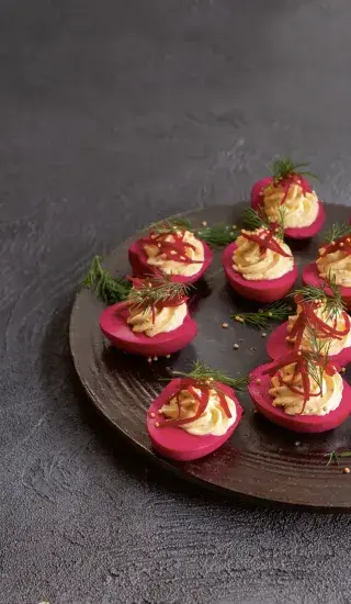 Fialová plněná vejce