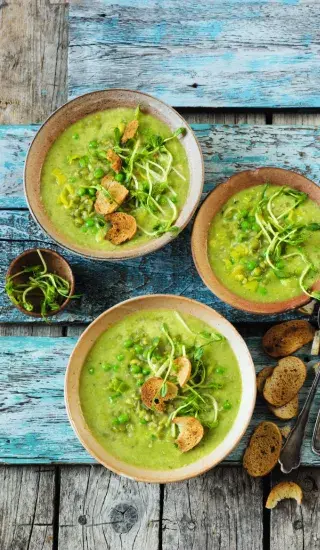 Francouzská hrachovo-hrášková polévka