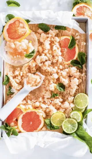 Gin & tonic sorbet s okurkou a grepem